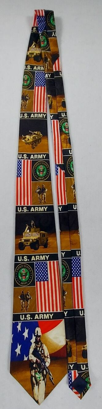 US Army Tank Patriotic Military American Soldier Flag Necktie